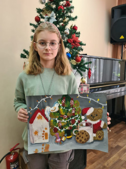 Участие в районном очном конкурсе юных художников "Праздник мы встречаем"